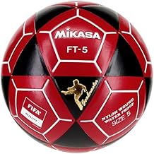 Mikasa FT5A-BKR-W Goal Master Soccer Ball, Black/Red, Size 5(FIFA Quality/Footvolleyball)