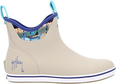 Xtratuf Mens 6 in Ankle Deck Boot Guy Harvey, Taupe, Size 13M