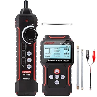 NOYAFA NF8209S Network Cable Tester Upgrade Ethernet Cable Tester with PoE Detection, NCV Voltage Test, Cable Length Measurement, Port Flashing & Anti-Interference Scan Modes
