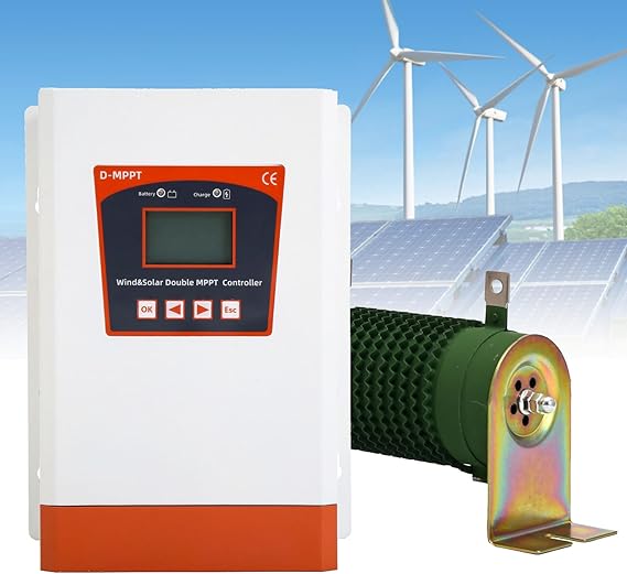 Wind Solar Hybrid Charge Controller 5000W, 12V 24V/24V 48V Automatic Identification Regulator, MPPT Charge Controller, for Wind Generator Solar Panel,12V/24V