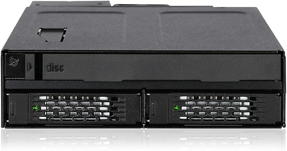 ICY DOCK 2 Bay 2.5 SAS/SATA SSD/HDD & (Ultra) Slim Optical Disk Drive CD DVD ROM Backplane Enclosure for 5.25" Bay | ToughArmor MB602SPO-B