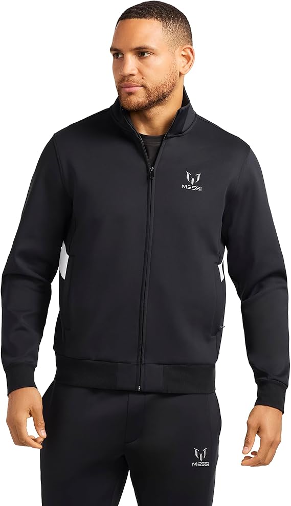 Messi Men's Lifestyle Track Jacket, Zip-up Outerwear for Adults, Comfortable Fit