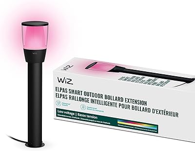 WiZ Elpas Bollard Smart WiFi Outdoor LED Path Light Starter Kit, Compatible with Alexa, Google Assistant and Siri Shortcuts, Bluetooth Compatible, No Hub Required