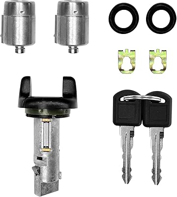 Ignition Switch Lock Cylinder & Door Lock Cylinders with Keys | Replacement For 1995-1997 Chevy GMC CK Pickup Suburban Tahoe Yukon | Replace#: 702671, 702674
